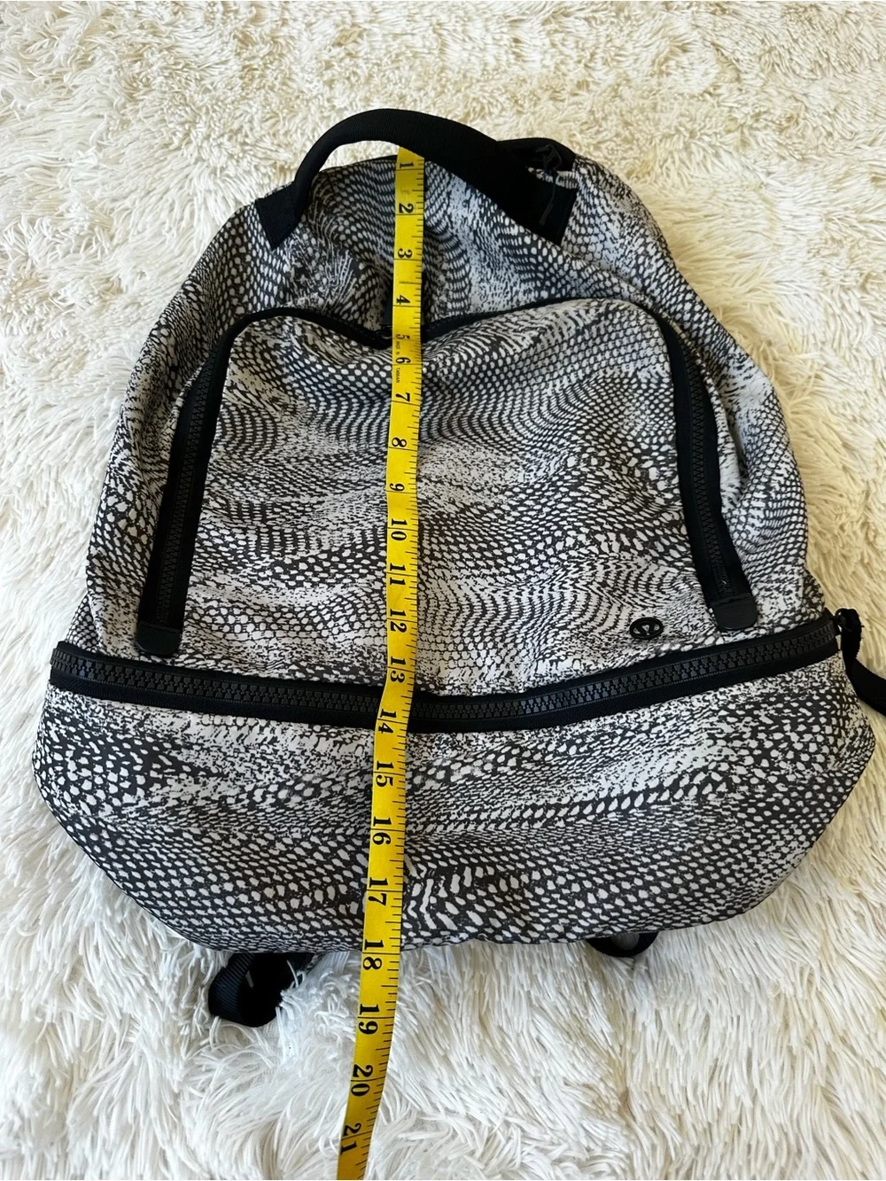 LULULEMON City Adventurer Black White Backpack 17L Swerve Vapor Metal Print